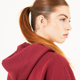 SUDADERA HOODIE BURGUNDY LOGO CAPITAN DENIM