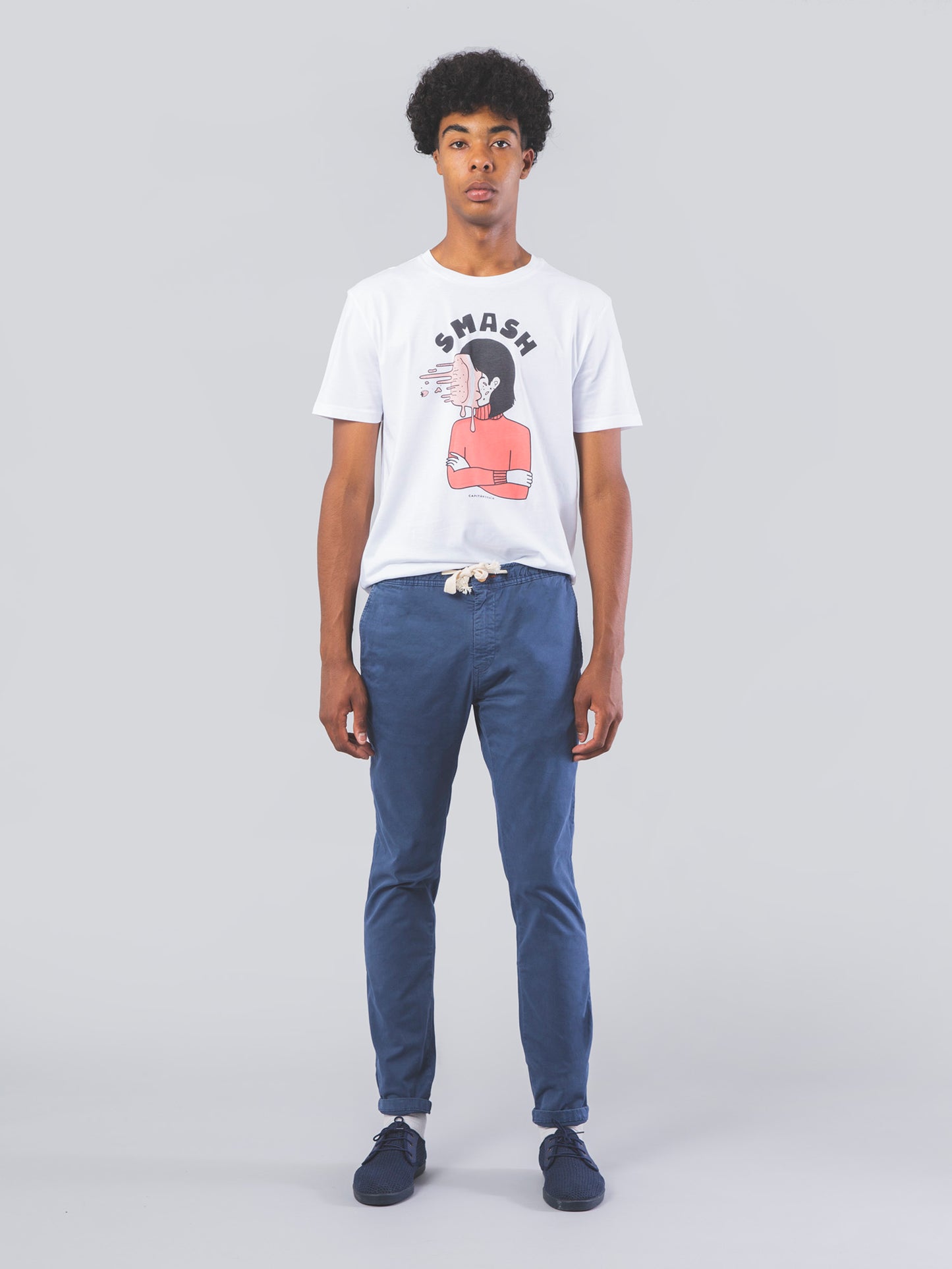 CAMISETA BLANCA DE ALGODÓN ORGÁNICO UNISEX SMASH