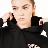 SUDADERA HOODIE BLACK LOGO CAPITAN DENIM