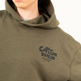 SUDADERA HOODIE KHAKI LOGO CAPITAN DENIM