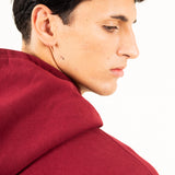 SUDADERA HOODIE BURGUNDY LOGO CAPITAN DENIM
