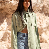 CAMISA RHODA VERDE WESTERN OVERSIZE