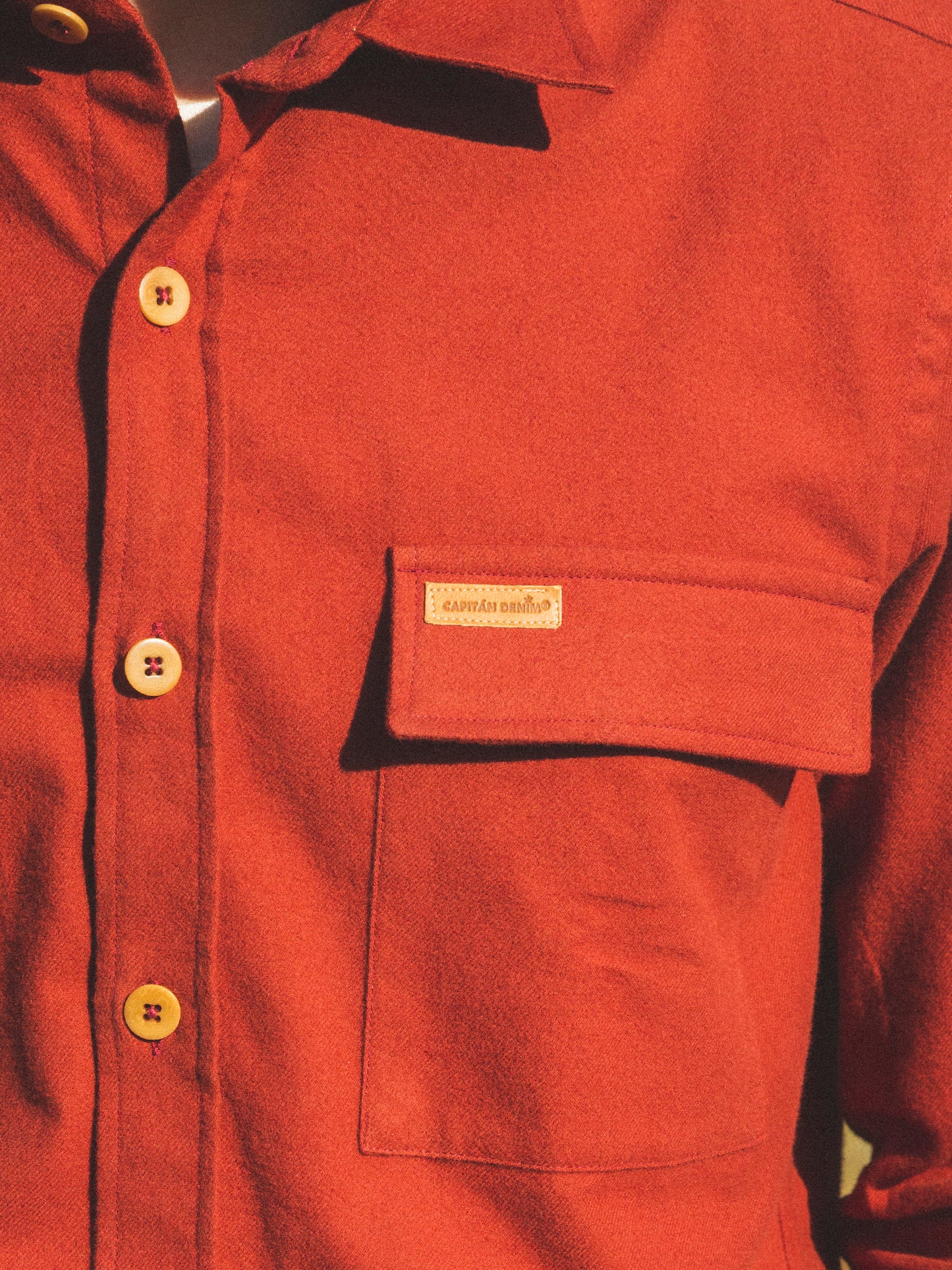 CAMISA DE ALGODÓN ORGÁNICO FURAY WORKER TERRACOTA