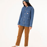 UNISEX SHUTTER MID BLUE DENIM JACKET