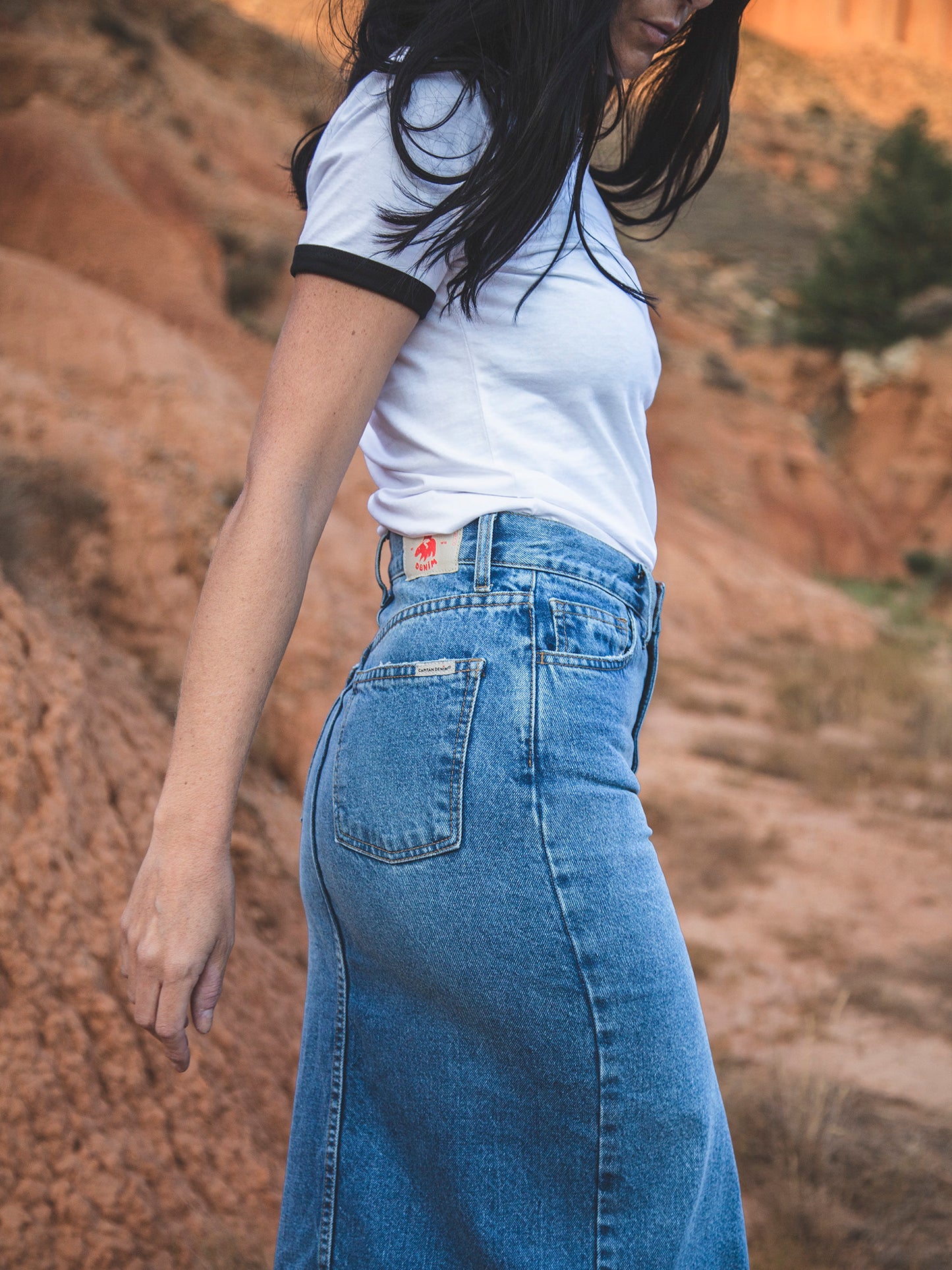 FALDA LARGA VAQUERA DE MUJER MAKI MID VINTAGE BLUE
