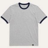 GREY T-SHIRT WITH DARK BLUE TRIM