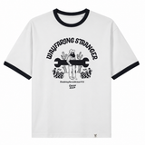 CAMISETA WAYFARING BLANCA RIBETE NEGRO UNISEX