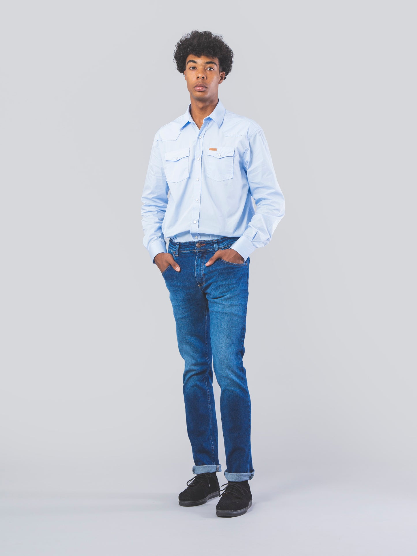 CAMISA DE ALGODÓN ORGÁNICO BUFALO BLUE WESTERN