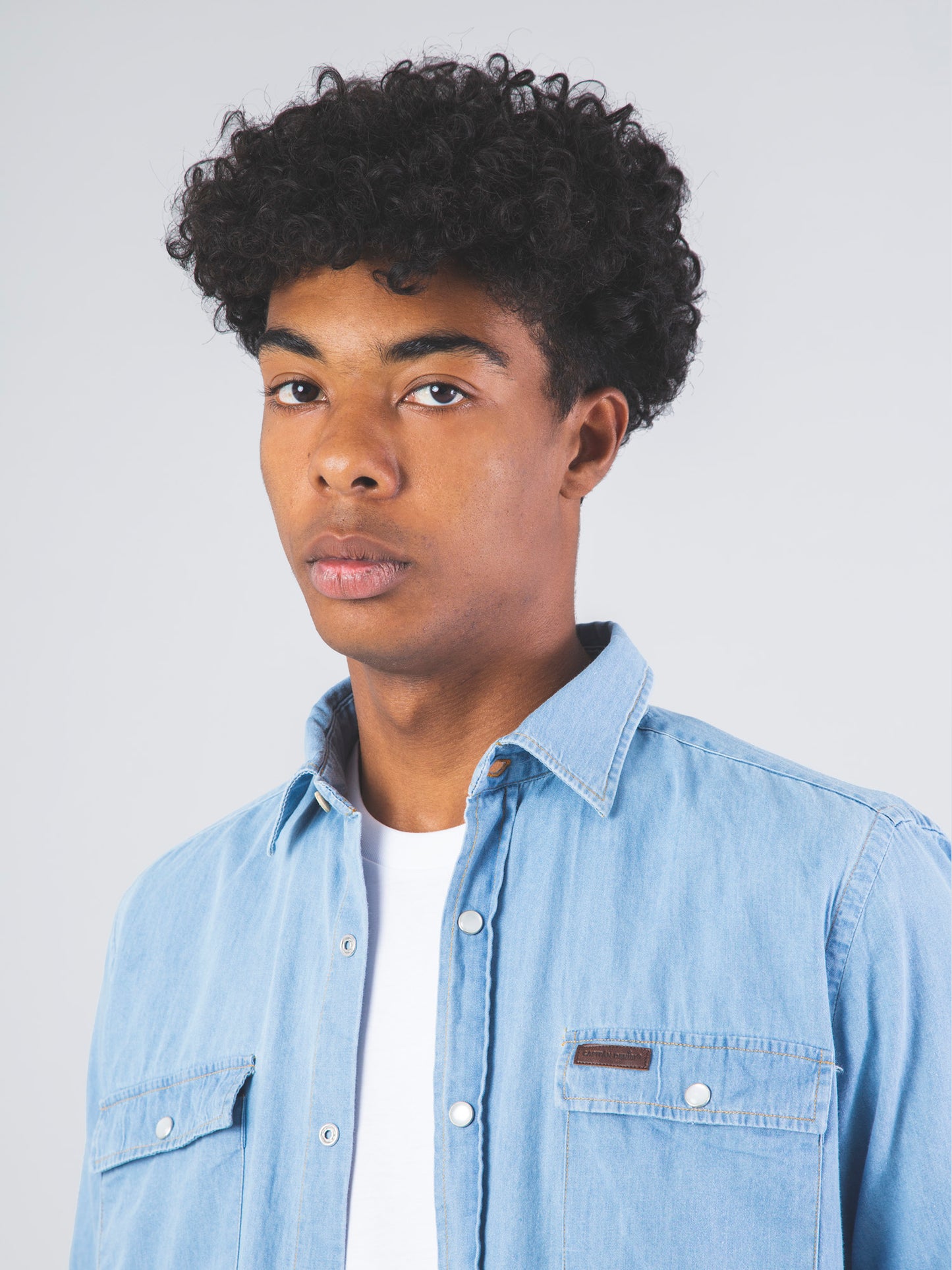 CAMISA VAQUERA DE HOMBRE DE ALGODÓN ORGÁNICO FURAY LIGHT BLUE DENIM