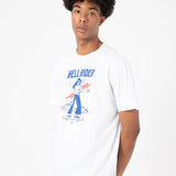 CAMISETA UNISEX DE ALGODÓN ORGÁNICO HELL RIDER BLANCO