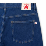 Capitan Denim lightweight blue rinsed denim jeans with 5 pockets and zip closure. Made in Spain.