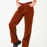 Pantalones de mujer de pana IKETTE DARK BROWN