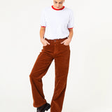 Pantalones de mujer de pana IKETTE DARK BROWN