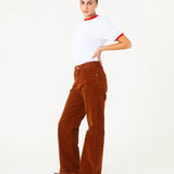 Pantalones de mujer de pana IKETTE DARK BROWN