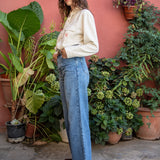 CHAVELA WIDE LEG MID BLUE TENCEL DENIM