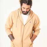 SUDADERA UNISEX CAPUCHA  BEIGE