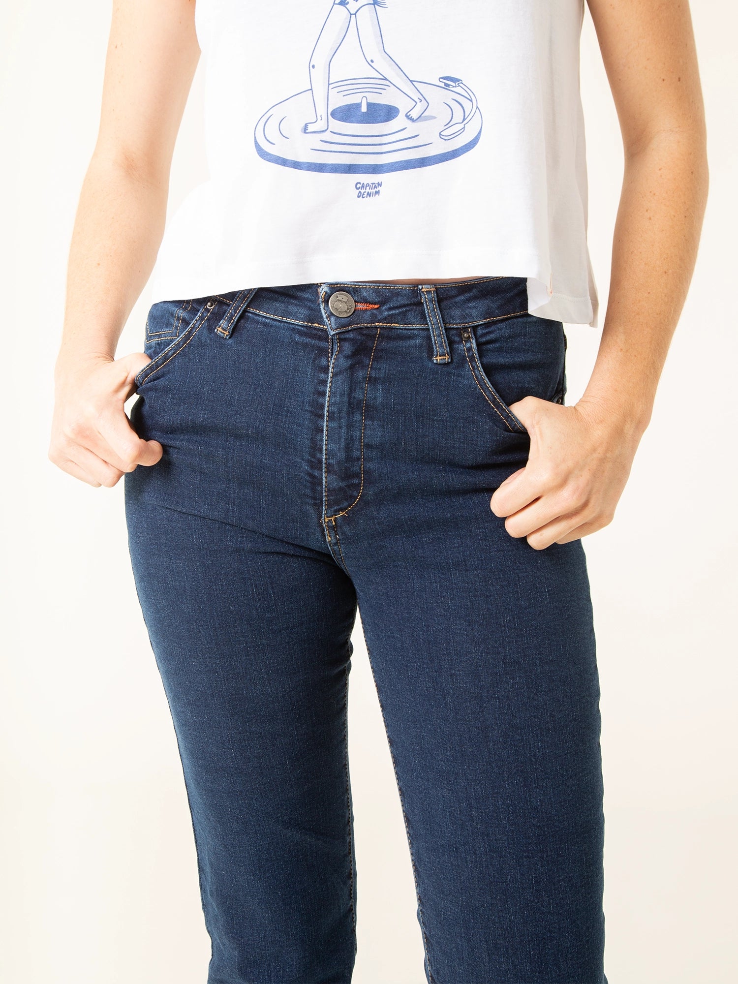PANTALONES RECTOS DE MUJER MANITOBA ORIGINAL BLUE – capitandenim