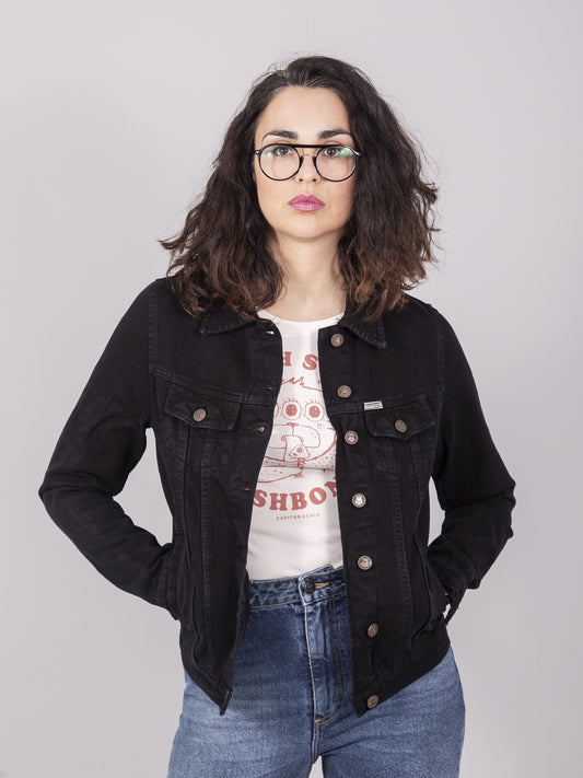 CAZADORA DENIM PATTI DEEP BLACK