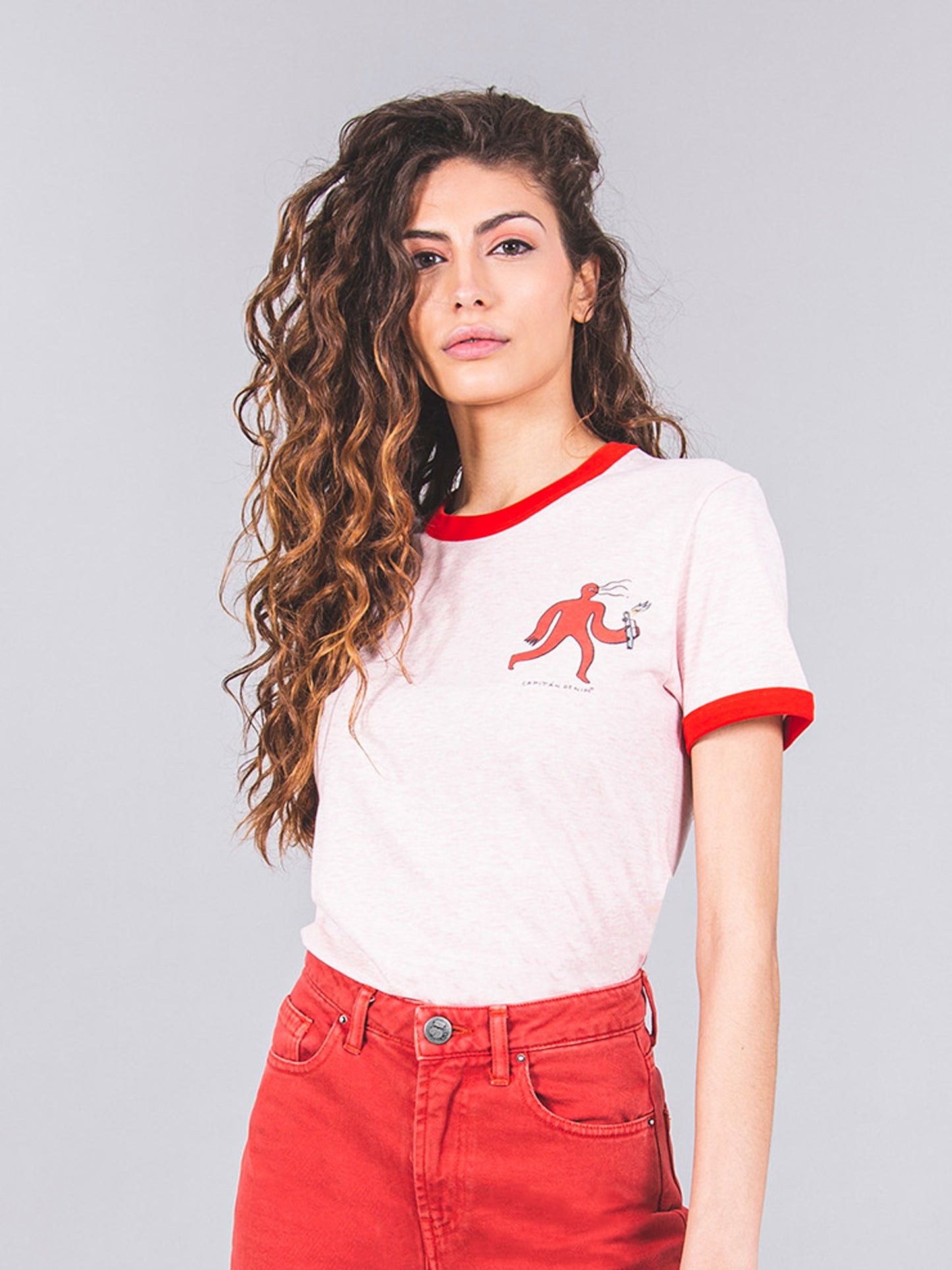 CYCLOPS RINGER RED AND ROSE T-SHIRT