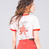 CYCLOPS RINGER RED AND ROSE T-SHIRT