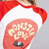 MONSTER LOVE RED AND WHITE T-SHIRT